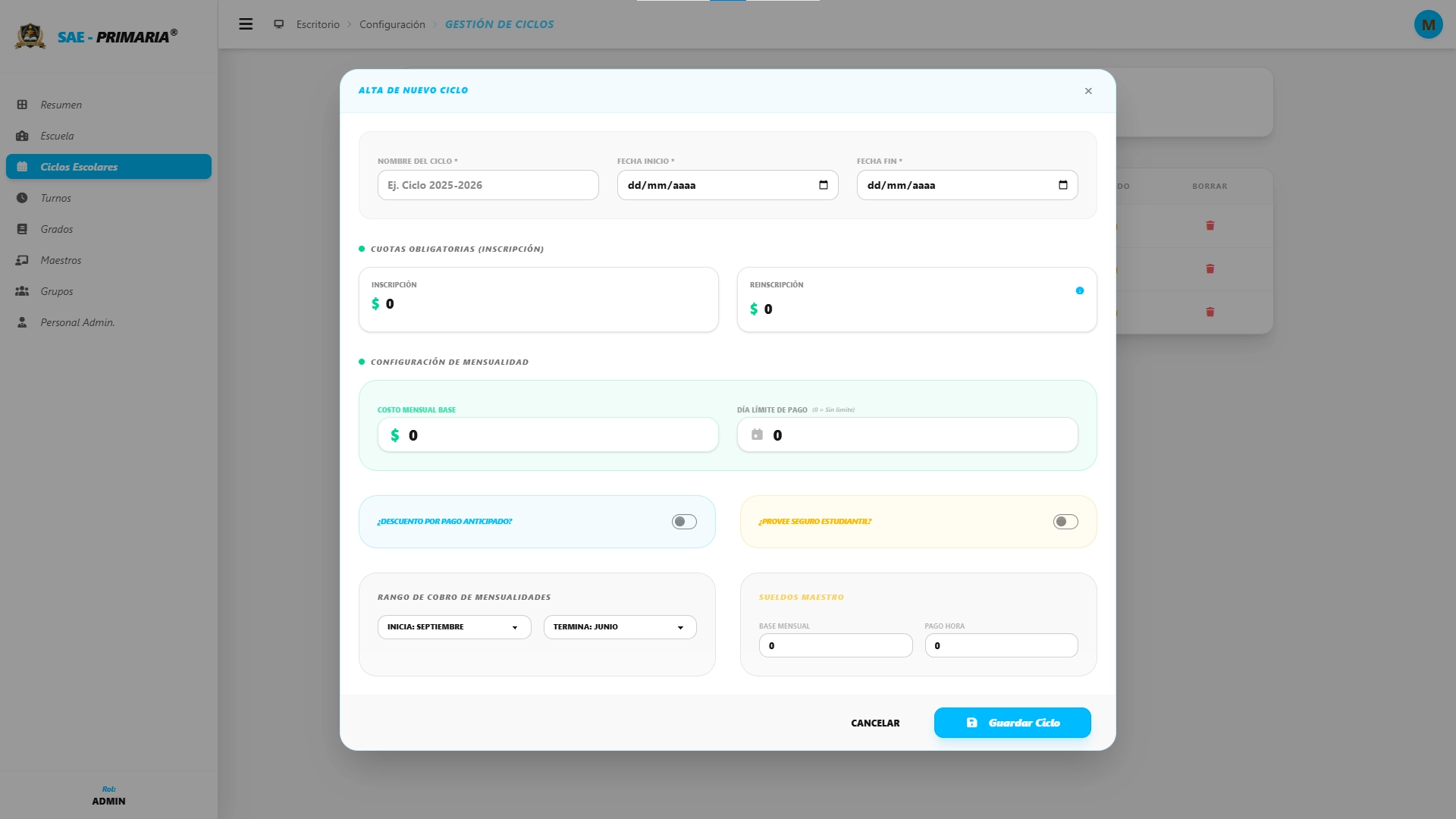 SAE - Primaria - Nuevo Ciclo Escolar