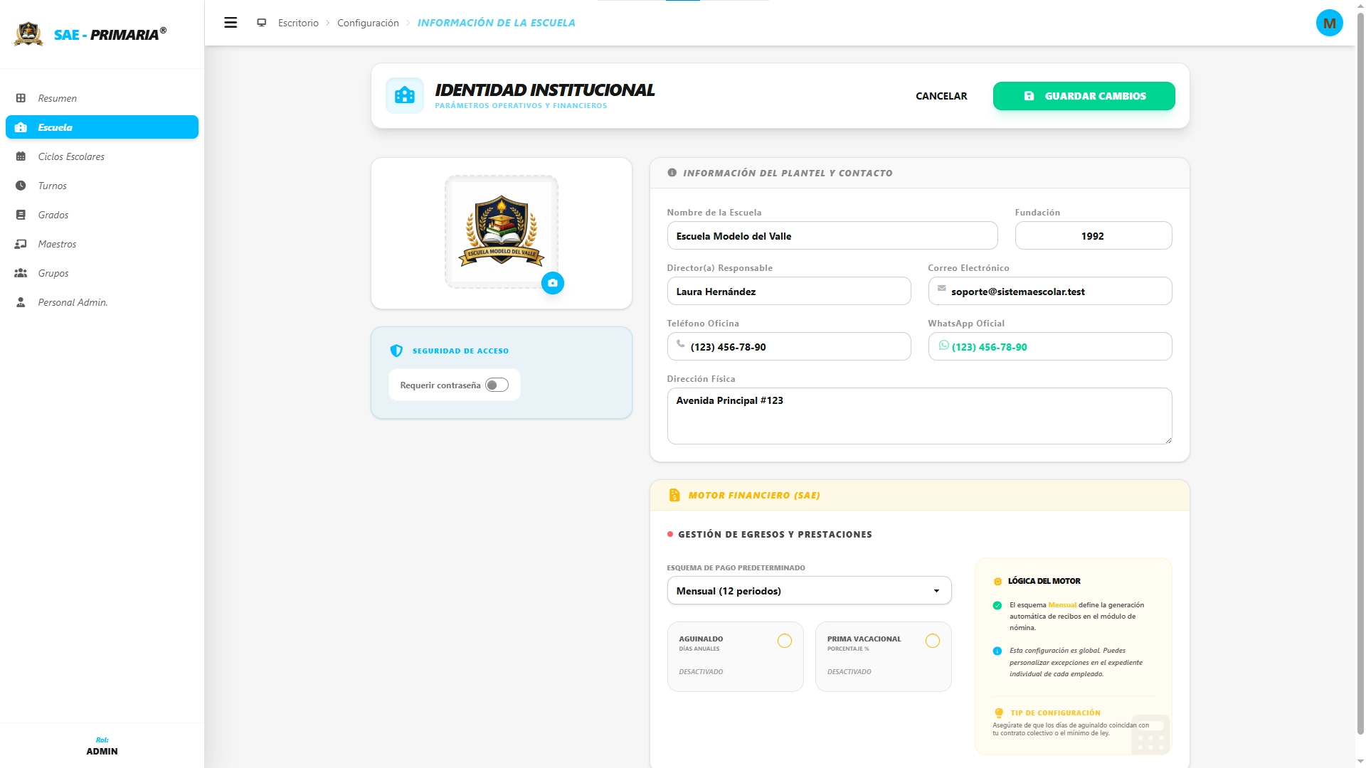 SAE - Primaria - Edición de Escuela