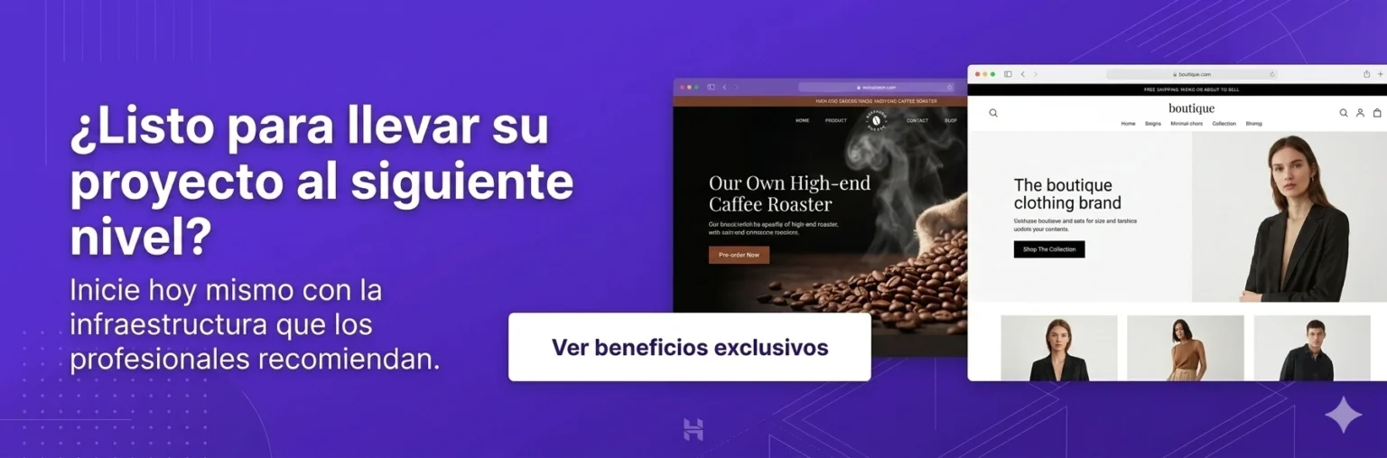 Hosting web profesional recomendado por Código-Ed para proyectos y e-commerce.